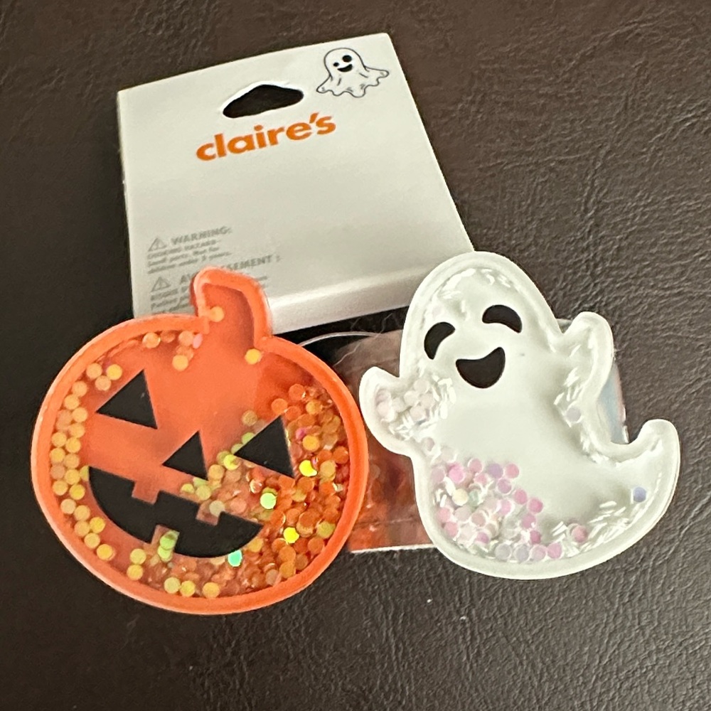 Claire’s Halloween Pumpkin & Ghost Slap Bracelet set